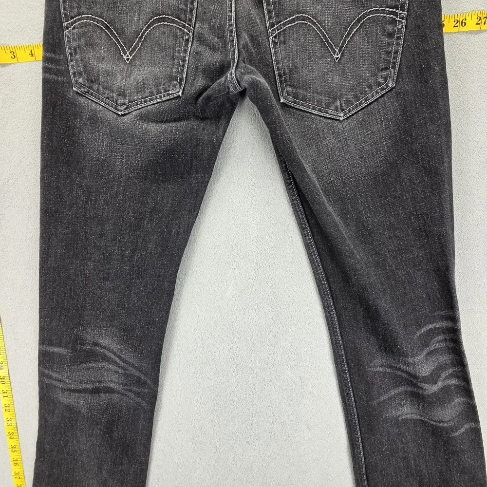 Vintage Levis 511 Jeans Mens Black Slim Buckle Back Zip‎ Fly Fits 30x34
